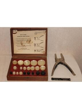 Vintage Electroglas Electro-Seal Round Crystals Installation Set with Ruler Box